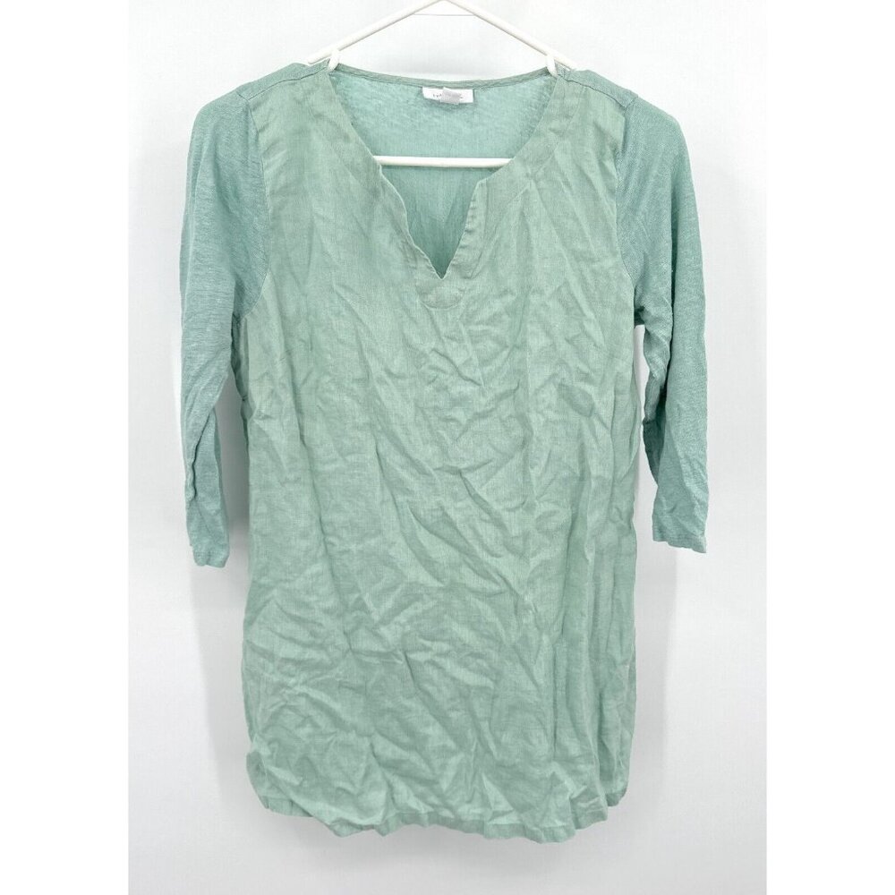 J Jill Pure Jill‎ Linen Tunic Top S Green Boho
